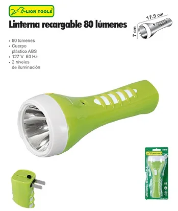 LINTERNA LION TOOLS REC 1W1 LED L/ALCAN LT 8818