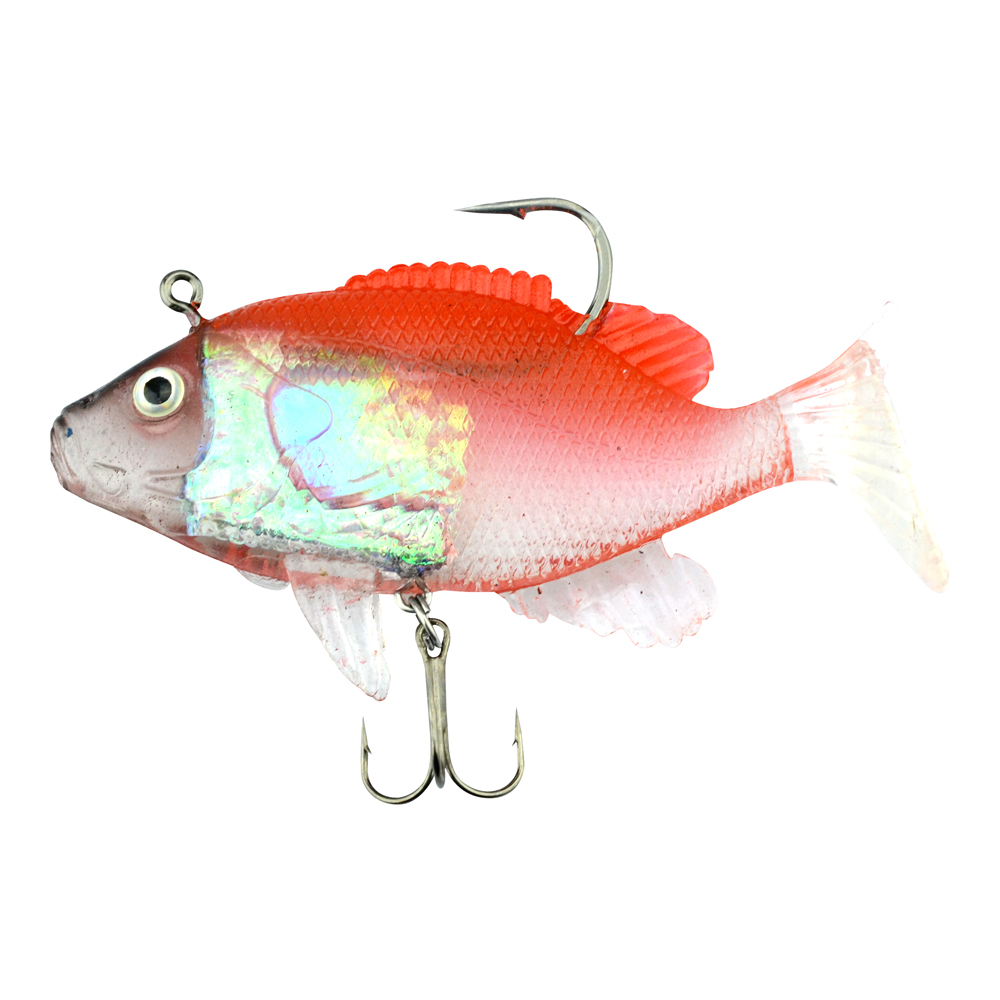 SEÑUELO PLASTICO GIMBEL P/PESCA 100MM 37G MODELO 5506 ROJO TRANS 15SENUEL464CH