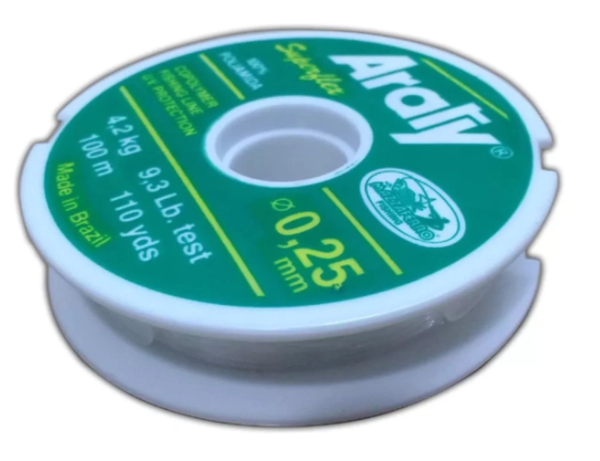 HILO MONOFILAMENTO ARATY P/PESCA NATURAL 100M 0.25 MM 15HILONY048MA