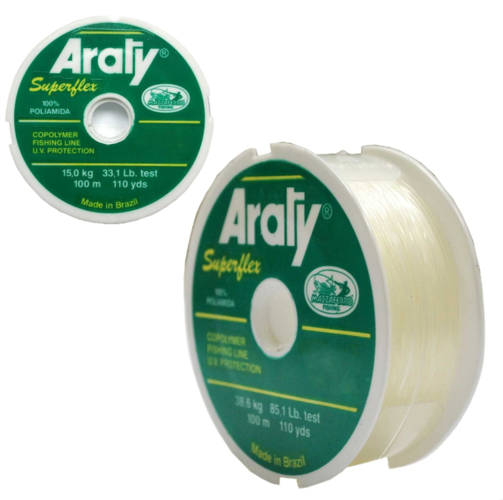 HILO MONOFILAMENTO ARATY P/PESCA NATURAL 100M 0.30MM 15HILONY049MA