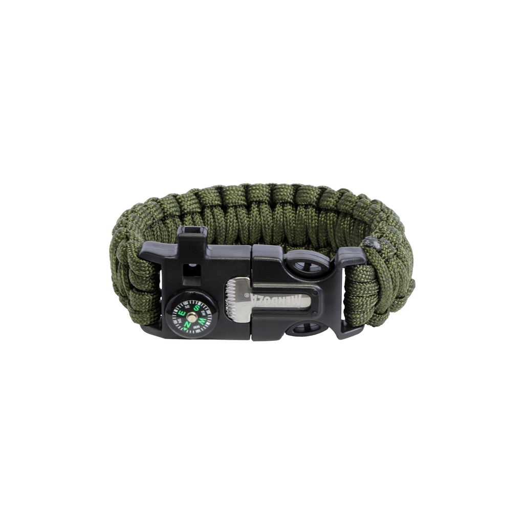 PULSERA MENDOZA PARACORD VERDE C/PEDERNAL CAMP-001