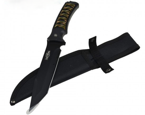 CUCHILLO JAGUAR 12&quot; FULL TANG HUNTING CAMPING RT-9011BK