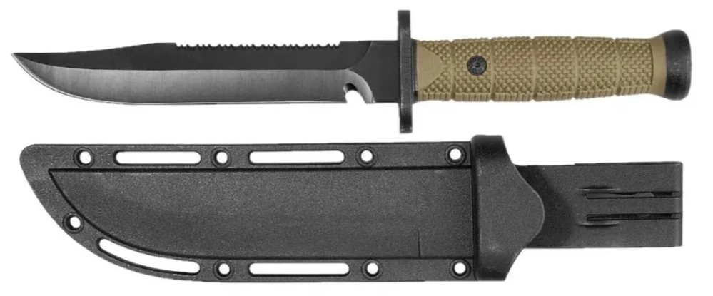 CUCHILLO LION TOOLS 7&quot; HOJA PAVONADA MANGO RUBBER C/FUNDA 9425