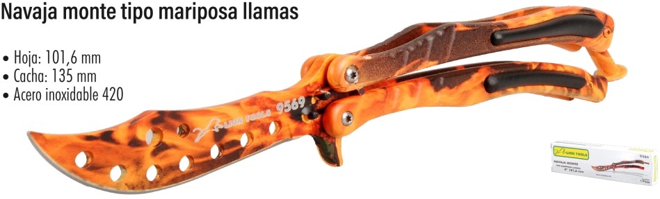 NAVAJA LION TOOLS 4&quot; TIPO MARIPOSA LLAMAS 9569