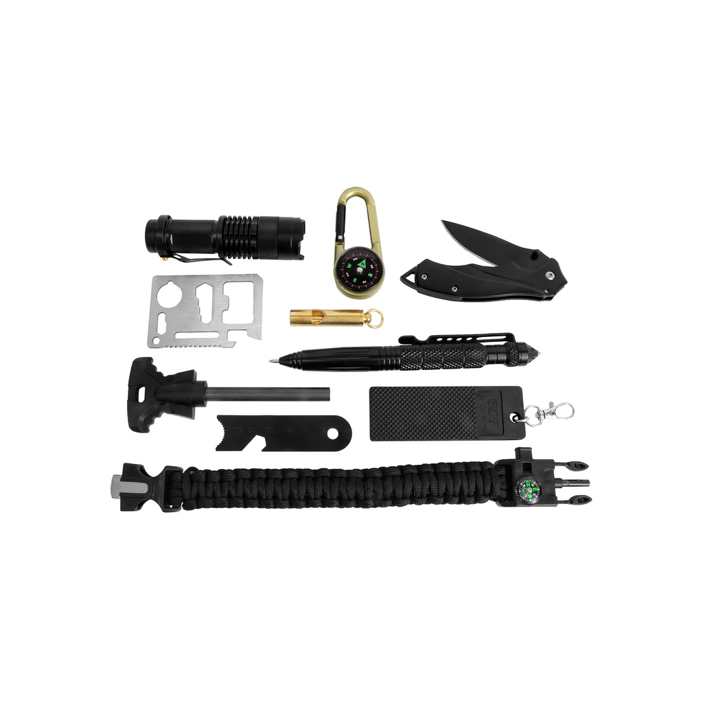 KIT ESENCIALES MENDOZA SUPERVIVENCIA PARACORD NEGRO MC-014