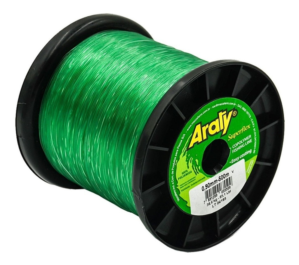 HILO MONOFILAMENTO ARATY P/PESCA NATURAL 500M 0.90MM 15HILONY084MR