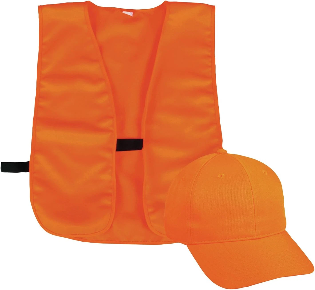 COMBO DE CHALECO Y GORRA NARANJA BLZCPV