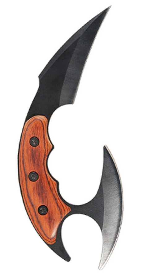 CUCHILLO LION TOOLS 3 1/2' DOBLE FILO MANGO MADERA FUNDA 8485