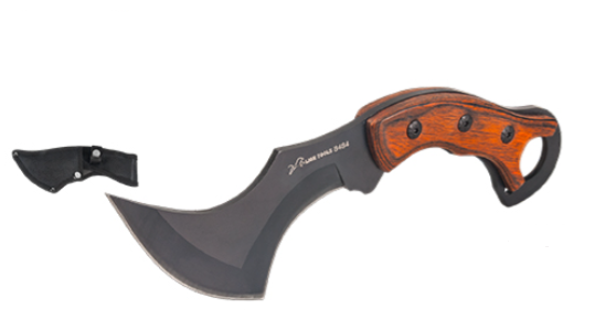 CUCHILLO LION TOOLS 4 1/2' GANCHO MANGO MADERA FUNDA 8484