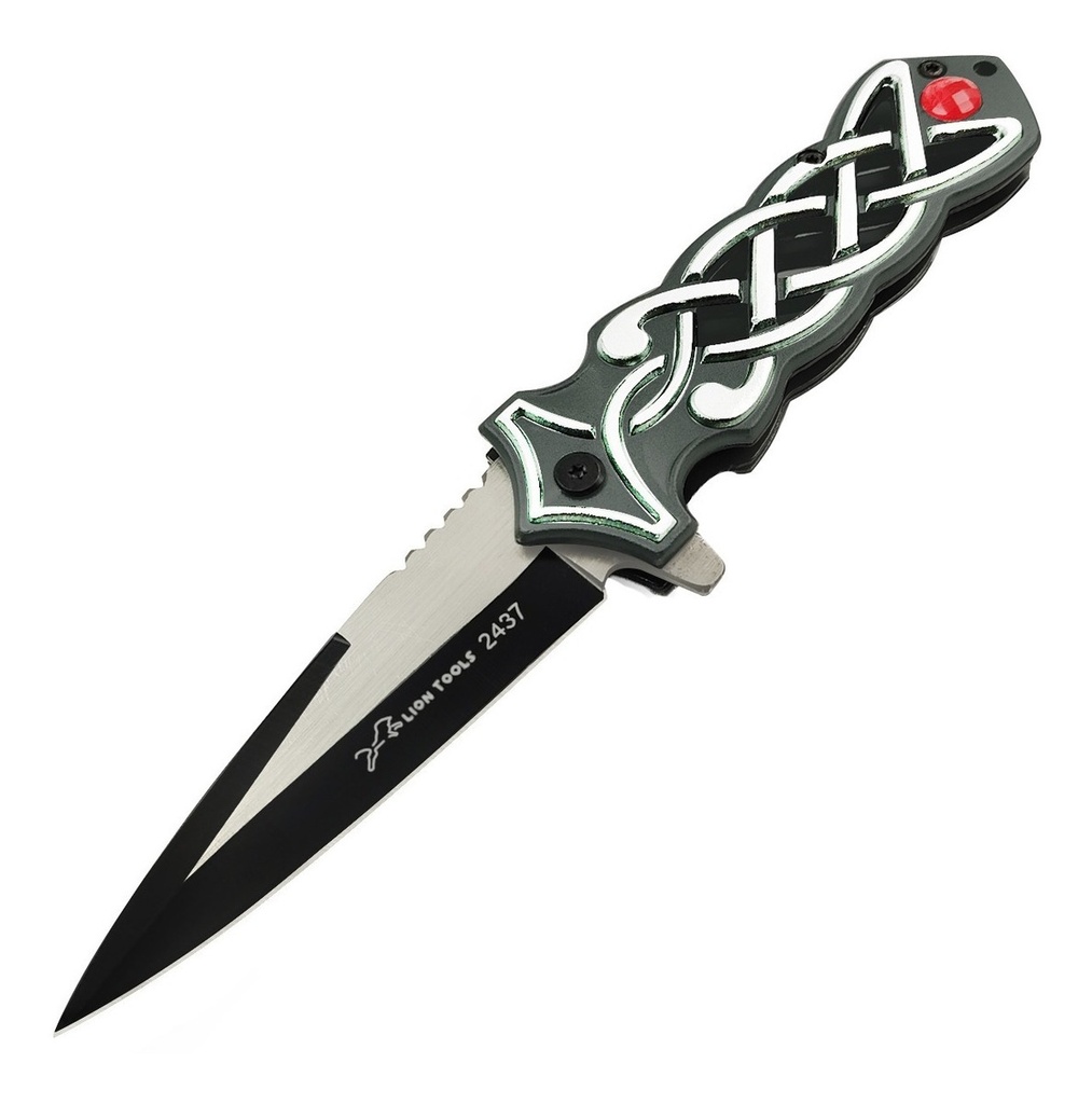 NAVAJA LION TOOLS 4&quot; PIEDRA ROJA CON CLIP  2437