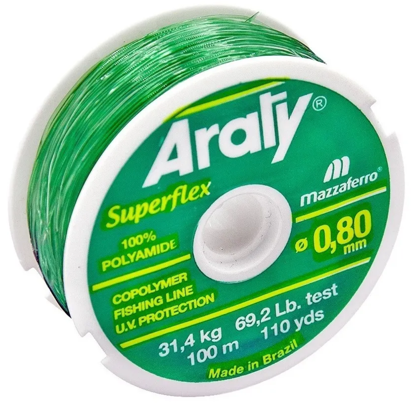 HILO MONOFILAMENTO ARATY P/PESCA ORO 100M 0.80MM 15HILONY468MA