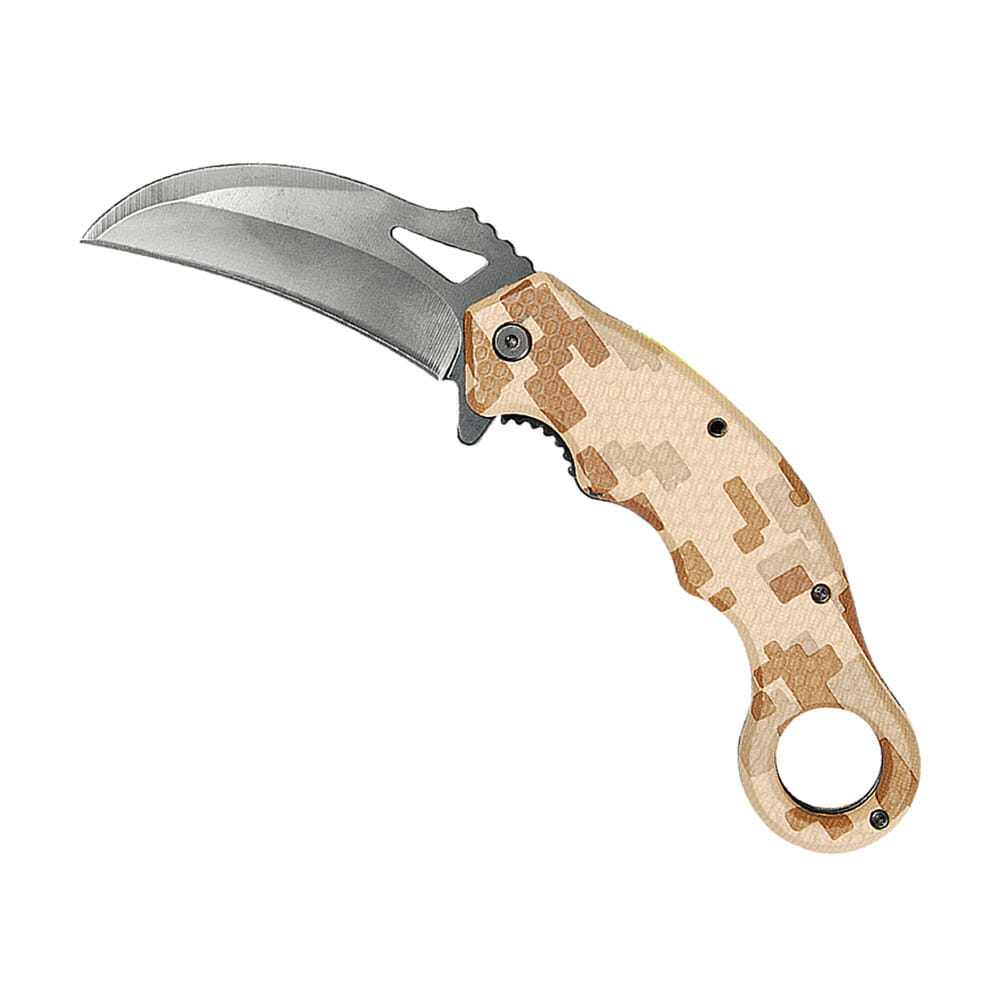 NAVAJA LION TOOLS 3 1/2&quot; GANCHO MANGO CAMUFLAJE CAFE 9456