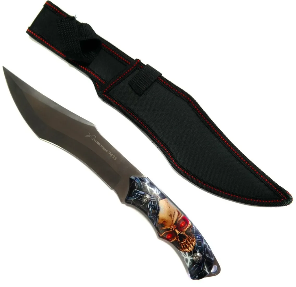 CUCHILLO LION TOOLS 8&quot; MANGO CALAVERA CON FUNDA 9433