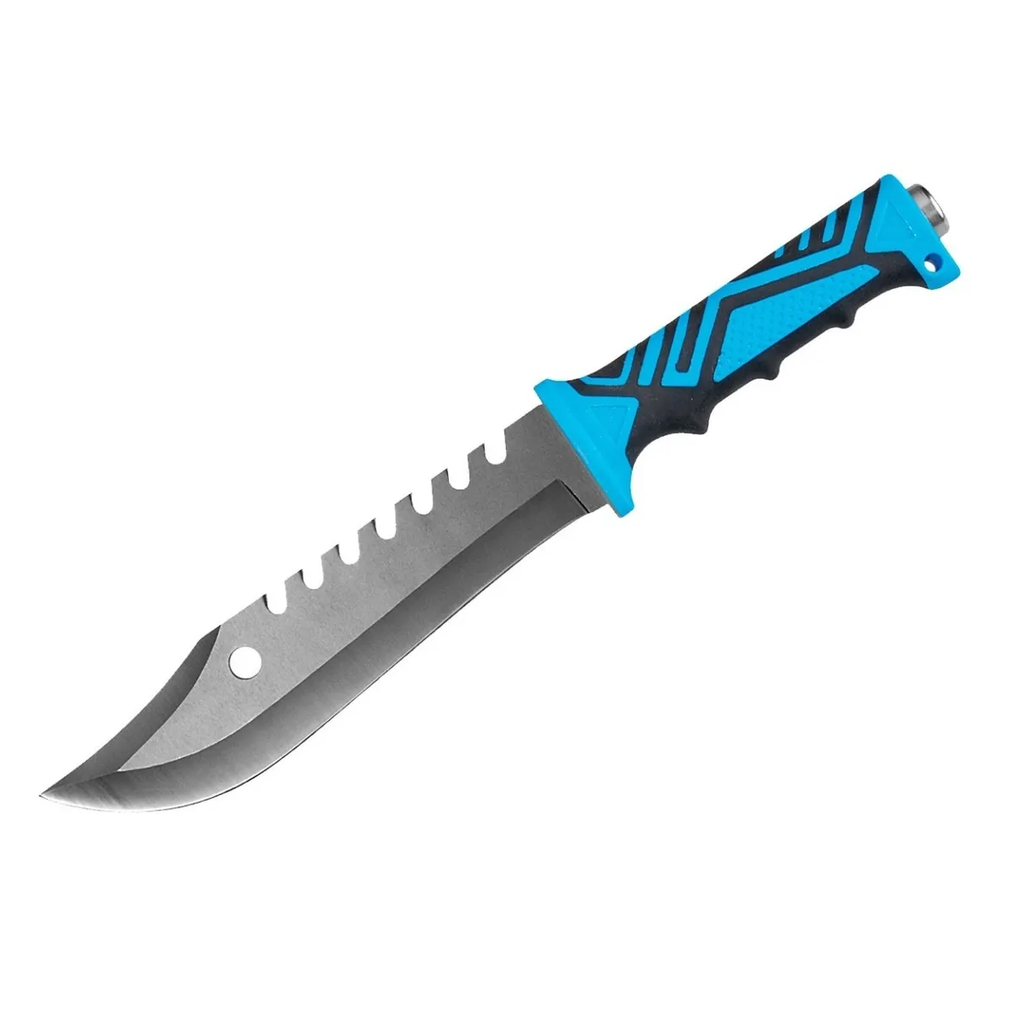 CUCHILLO LION TOOLS 7 1/2&quot; PAVONADO MANGO BIMATERIAL AZUL C/FUNDA 9442