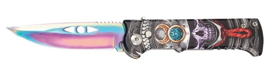 NAVAJA LION TOOLS 3&quot; HOJA TRONASOL MANGO CALAVERA 9505