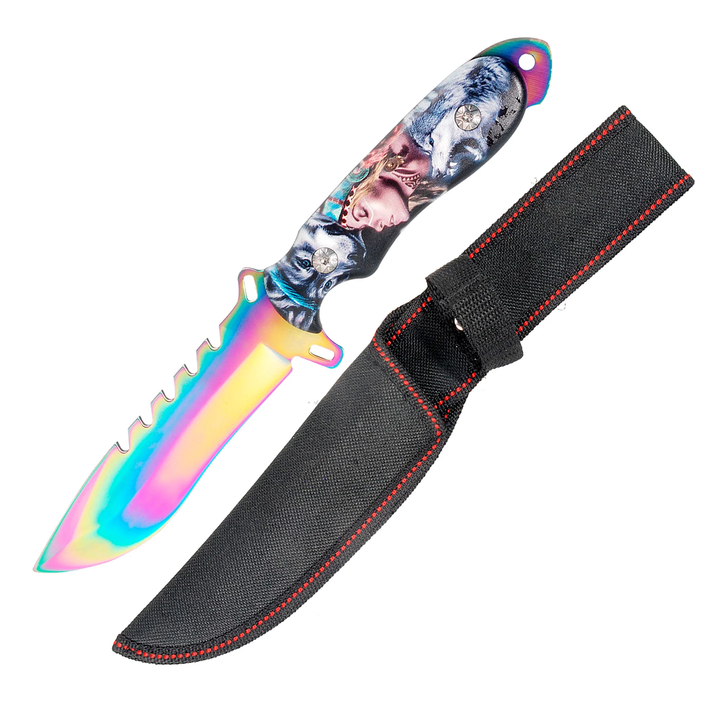 CUCHILLO LION TOOLS 5 1/2&quot; TORNASOL LOBO CON FUNDA 8479