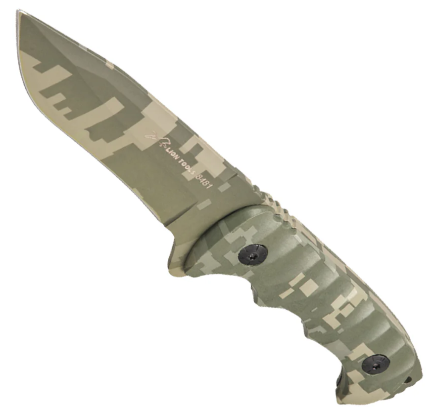 CUCHILLO LION TOOLS 4 1/2&quot; CAMUFLAJE CON FUNDA 8481