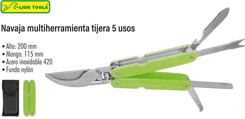 NAVAJA LION TOOLS MULTIHERRAMIENTA 5 USOS 8588