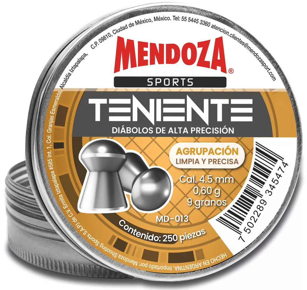 DIABOLO MENDOZA CAL 4.5 TENIENTE 250 PZAS MD-013