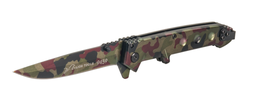 [N9459] NAVAJA LION TOOLS 4&quot; CAMUFLAJE VERDE CLIP 9459