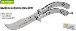 [N9572] NAVAJA LION TOOLS 4&quot; TIPO MARIPOSA PLATA 9572