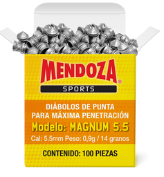 [DMM15] DIABOLO MENDOZA CAL 5.5 MAGNUM CAJILLA  100 PZAS MAGNUM 5.5